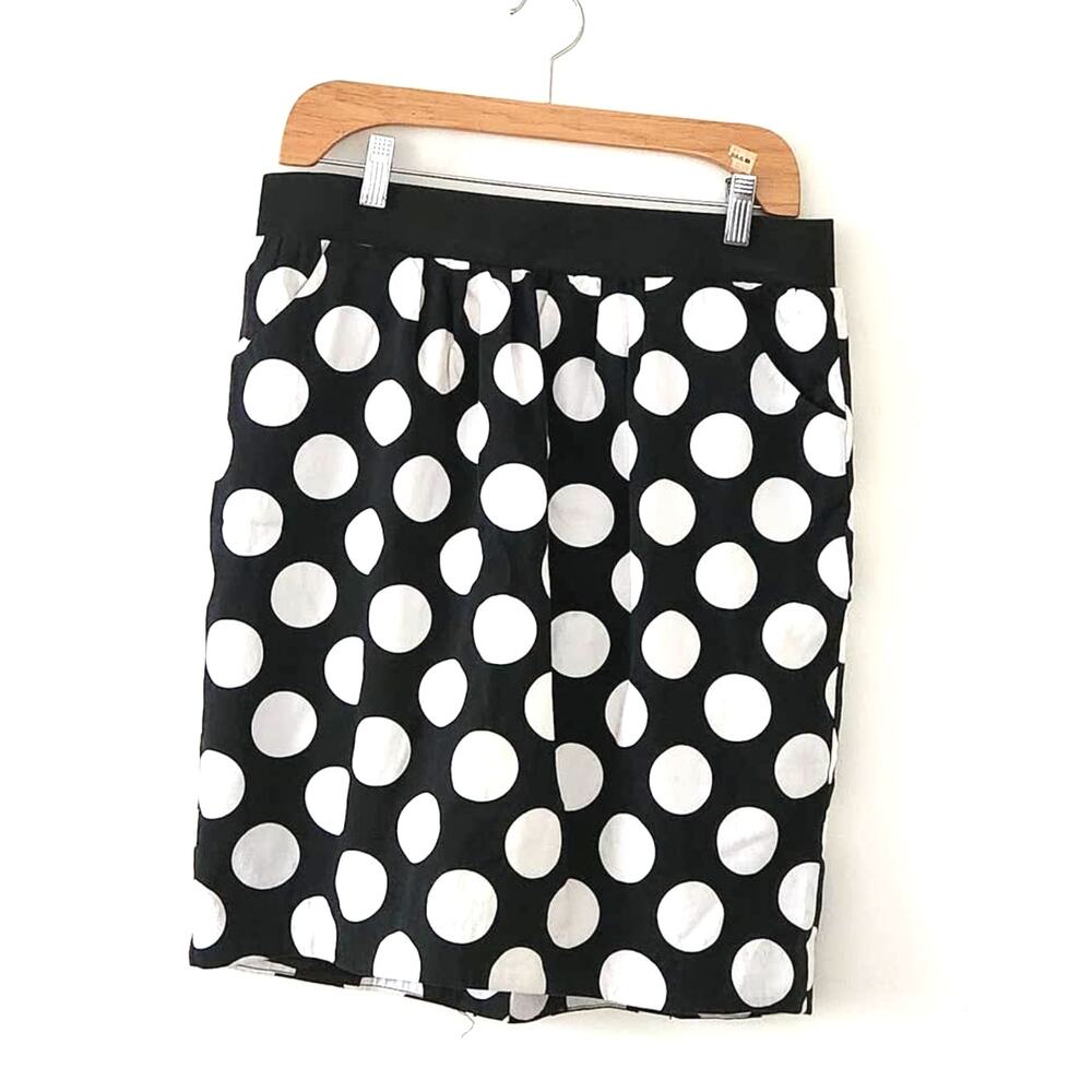 Debbie Shuchat Black Polka Dot Fully Lined Skirt Size 8